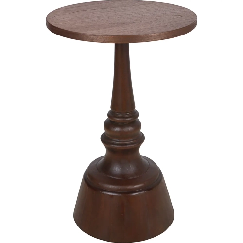 Lumi Side End Table in Walnut Brown Finish Wood